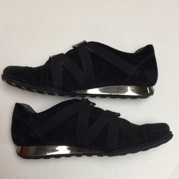 Stuart Weitzman Suede Metal Detail Sneakers Sz 5 - Picture 9 of 12